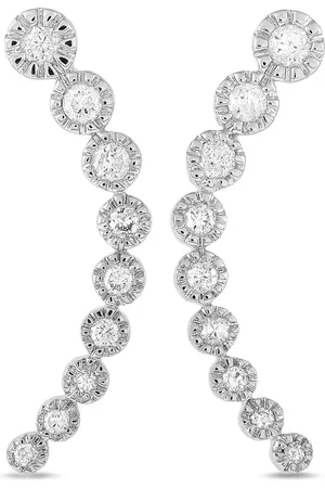 LB Exclusive Aretes Climber en oro blanco de 14kt con diamantes