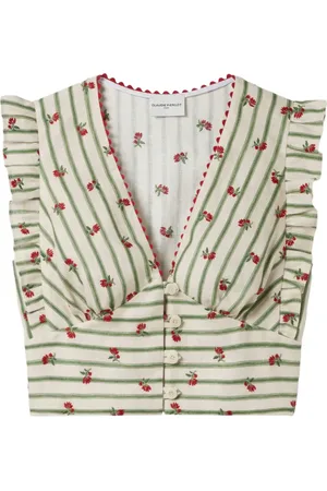 Claudie Pierlot Top estampado con volantes