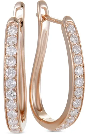 LB Exclusive Arracadas en oro rosa de 14kt con diamante