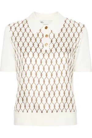 Tory Burch Playera tipo polo con nudo estampado