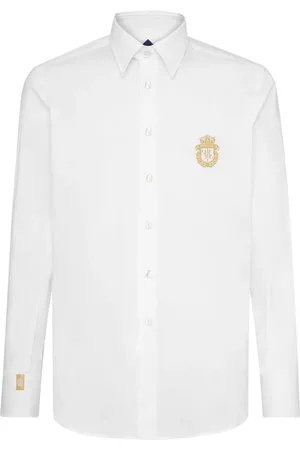 BILLIONAIRE Camisa de popelina con motivo de distintivo