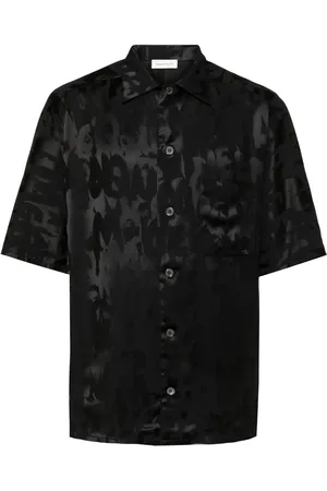 Alexander McQueen Camisa con motivo de grafiti en jacquard