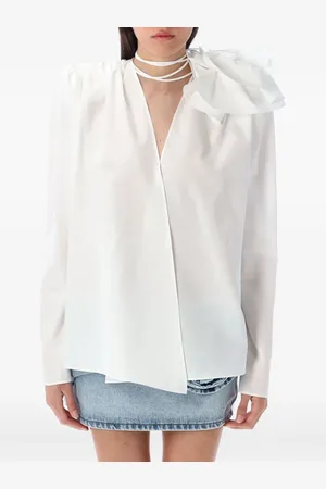 MAGDA BUTRYM Camisa cruzada con aplique floral