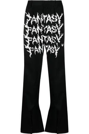 Kusikohc Pantalones rectos con eslogan estampado
