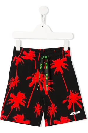 Msgm Bermudas con estampado de palmeras