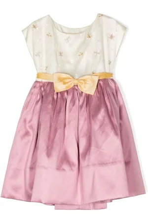 SHATHA ESSA Vestido midi manga corta con moño