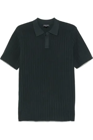 Emporio Armani Playera tipo polo tejida de canalé