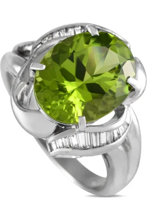 LB Exclusive Anillo en platino con diamante y peridoto