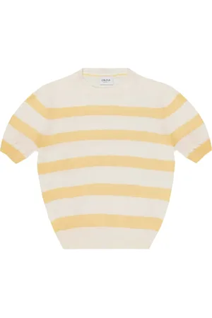CRUNA Top tejido con rayas estampadas