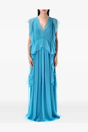 Alberta Ferretti Vestido largo con volantes