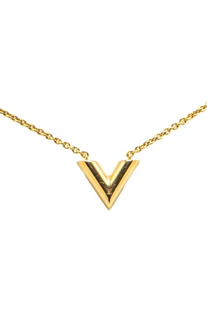 LOUIS VUITTON Collar Gold Plated Essential V Necklace 2021