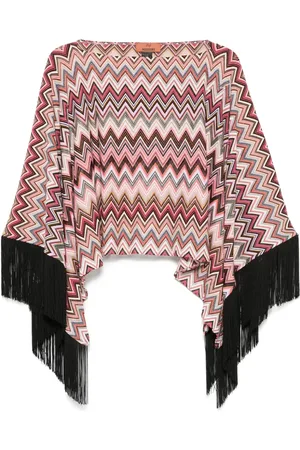 Missoni Poncho entretejido en zigzag