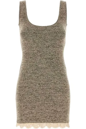 MAGDA BUTRYM Vestido tejido con ribete de encaje