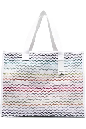 Missoni Bolsa de playa con bordado en zigzag