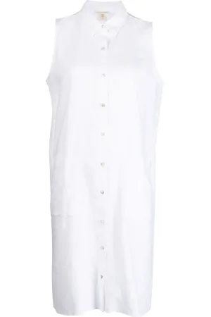 Eileen Fisher Vestido camisero sin manga con botones
