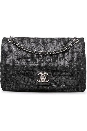 CHANEL Bolsa de hombro Flap grande de malla con lentejuelas 2008-2009