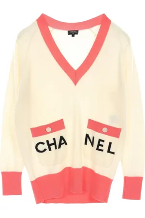 CHANEL Suéter de cachemira con logo 1986-1988