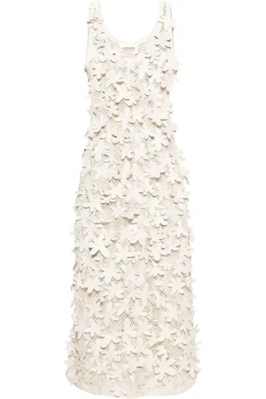 Chloé Vestido de tejido flojo con aplique floral