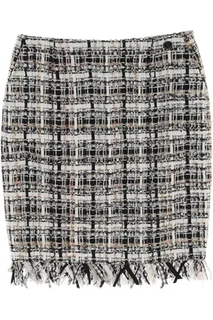 CHANEL Falda corta de tweed 1986-1988