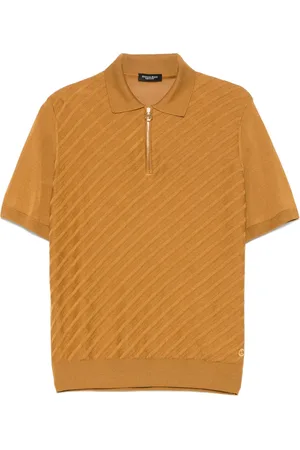 Stefano Ricci Playera tipo polo con rayas estampadas