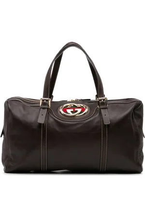 Gucci Bolsa de viaje Britt de piel con Web 2000-2015