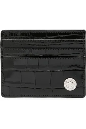 VERSACE Tarjetero con efecto de piel de cocodrilo