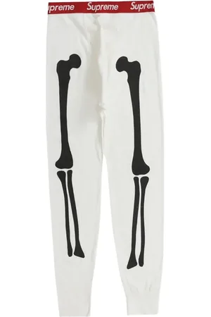 Supreme X Hanes® Bones "FW 24 - White" thermal leggings