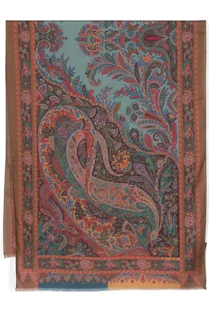 Etro Mascada deshilachada con estampado de cachemira