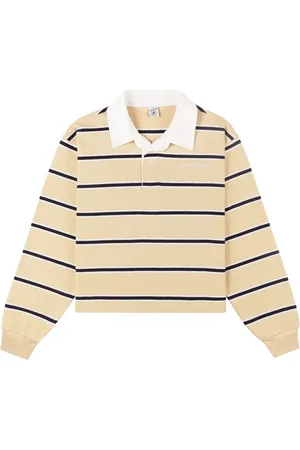 Sporty & Rich Playera tipo polo corta Serif con logo bordado