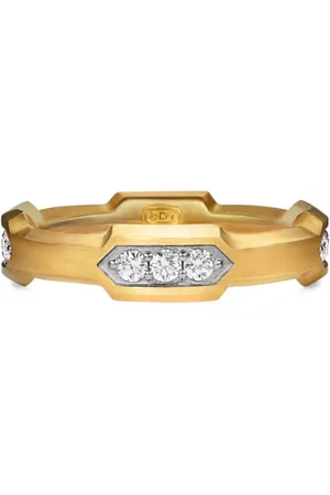 David Yurman Anillo Hex Station en oro amarillo de 18kt con diamantes de 6mm