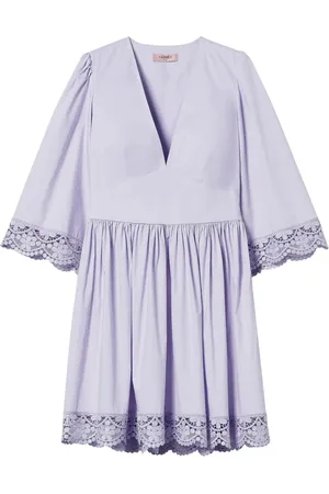 Twin-Set Vestido skater con ribete de encaje