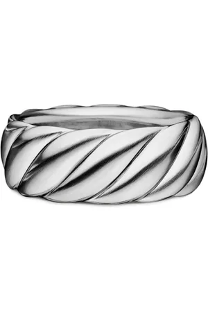 David Yurman Anillo de banda Sculpted Cable Contour en plata de ley de 9mm