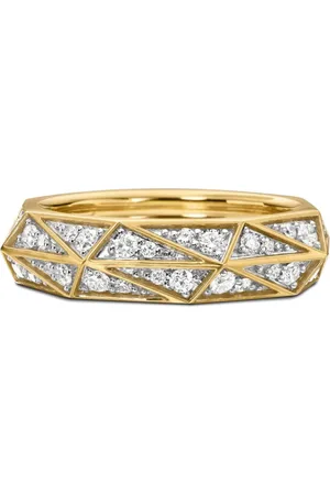 David Yurman Anillo Torqued Faceted en oro amarillo de 18kt con diamantes de 6mm