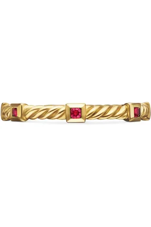 David Yurman Anillo Cable Collectibles en oro amarillo de 18kt con rubí de 2mm