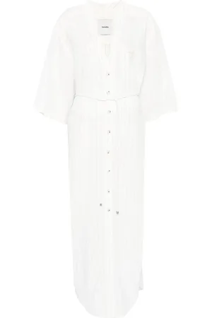 Nanushka Vestido camisero con rayas estampadas