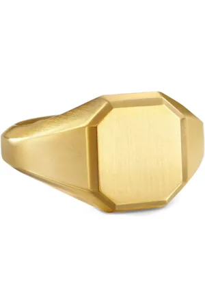 David Yurman Anillo de sello Streamline en oro amarillo de 18kt de 14mm