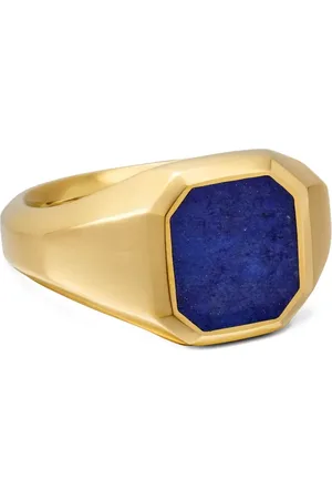 David Yurman Anillo de sello Streamline en oro amarillo de 18kt con lapislázuli de 14mm