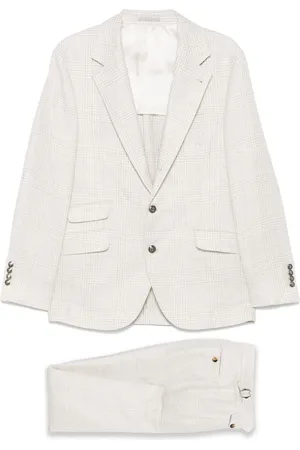 Brunello Cucinelli Traje con motivo de cuadros