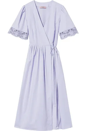 Twin-Set Vestido cruzado con ribete de encaje