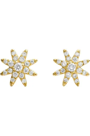 David Yurman Aretes Petite Starburst en oro amarillo de 18kt con diamantes de 7.5mm