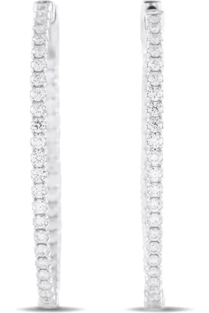 LB Exclusive Arracadas en oro blanco de 14kt con diamante