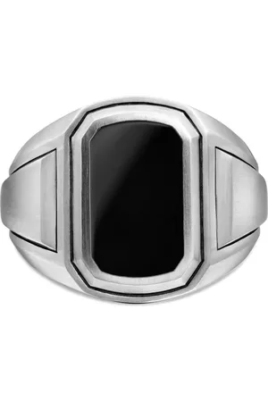 David Yurman Anillo de sello Deco en plata de ley con ónix de 18.8mm