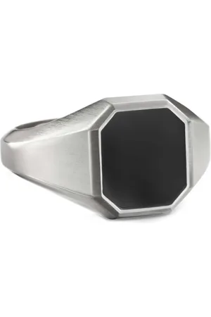 David Yurman Anillo de sello Streamline en plata de ley con ónix de 14mm