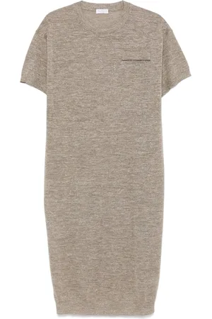 Brunello Cucinelli Vestido midi con diseño tejido