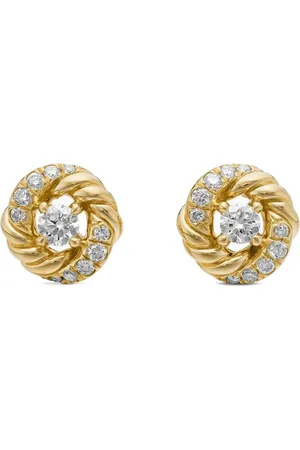 David Yurman Aretes Petite Infinity en oro amarillo de 18kt con diamantes de 7.8mm