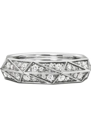 David Yurman Anillo Torqued Faceted en plata de ley con diamante de 6mm