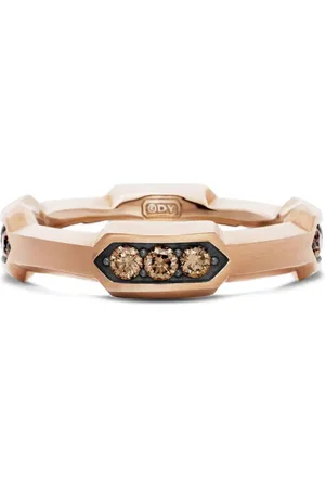 David Yurman Anillo Hex Station en oro rosa de 18kt de 6mm