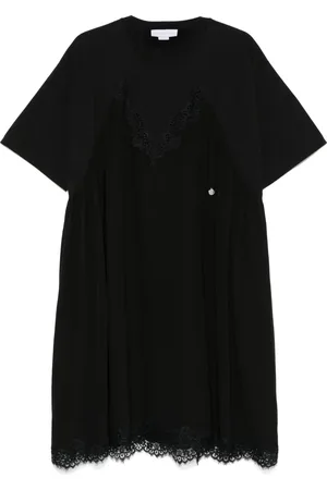 Stella McCartney Vestido midi con paneles de encaje
