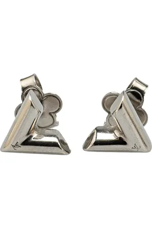 LOUIS VUITTON Aretes Silver Plated Essential V Stud Earrings 2021