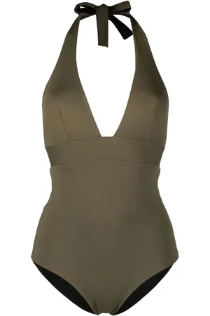 FISICO Traje de baño reversible con cuello en V